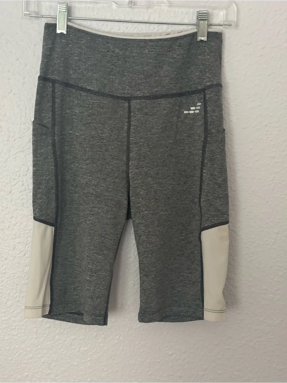 bcg Gray Bike Shorts with Cream Side Panels